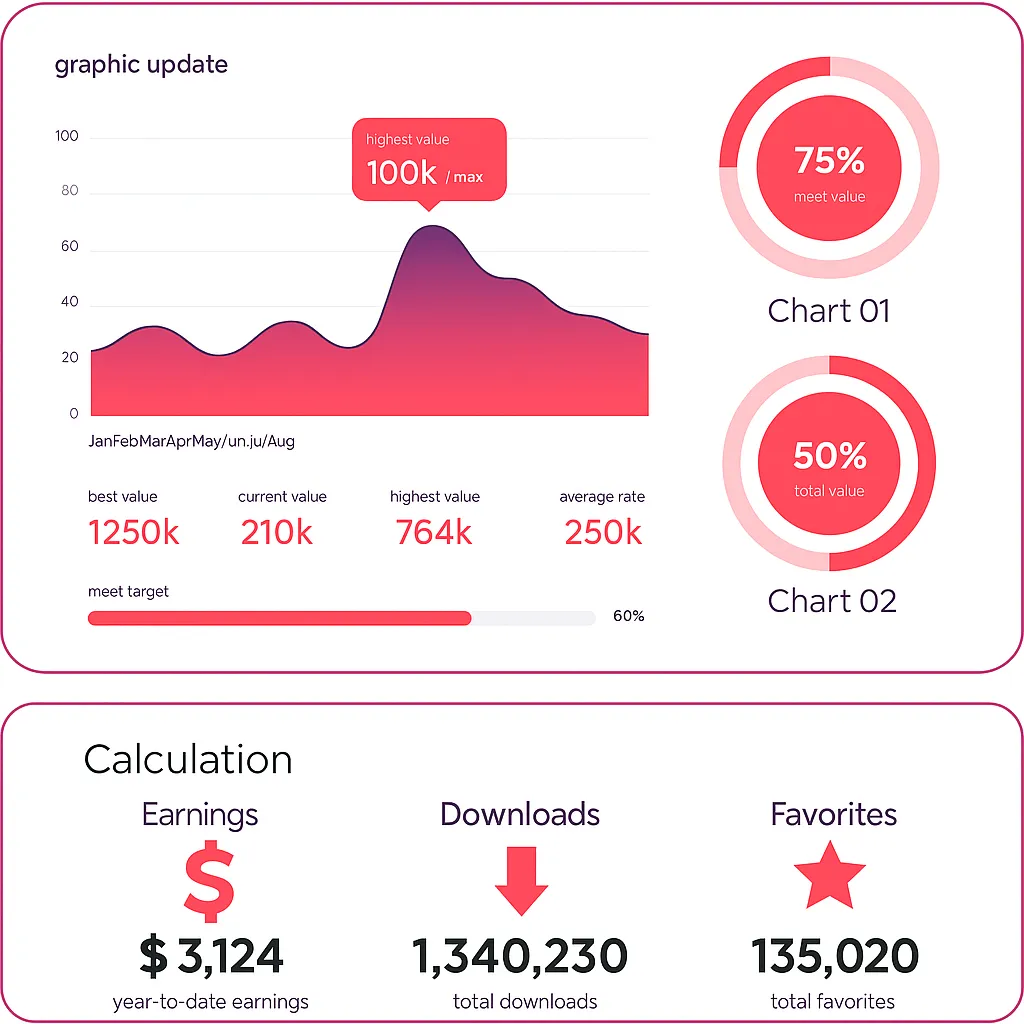 Tableau de bord de suivi de performance avec graphiques, indicateurs clés et statistiques